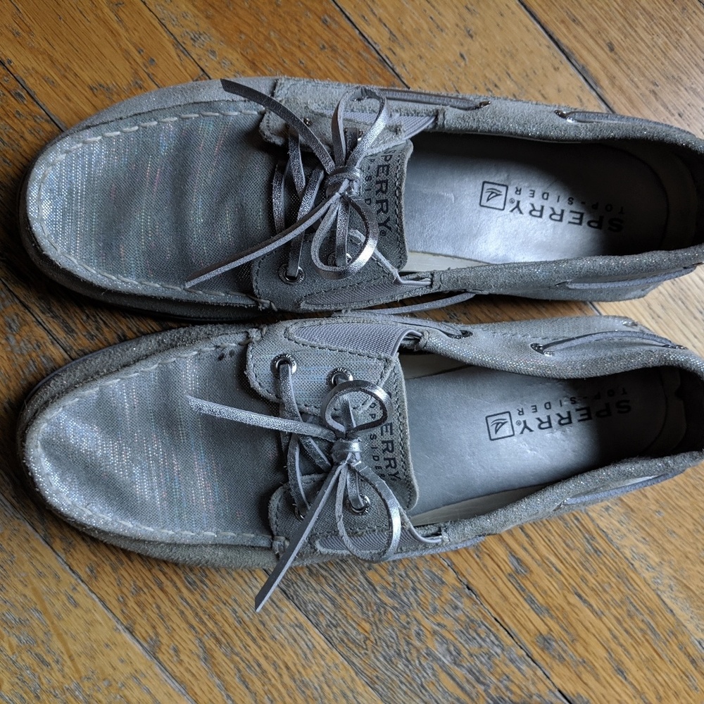 Silver Sperry Boatshoes
